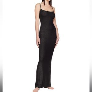 SKIMS Black Soft Lounge Shimmer Maxi Dress